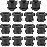 PATIKIL 10mm / 3/8 Inch Drill Hole,1/4 Inch ID Rubber Grommets, 15Pcs Top Hat Grommet for Wiring Eyelet Ring Gasket Automotive Firewall Cable Hole Plugs Wires Protection, Black