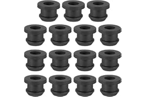 PATIKIL 10mm / 3/8 Inch Drill Hole,1/4 Inch ID Rubber Grommets, 15Pcs Top Hat Grommet for Wiring Eyelet Ring Gasket Automotiv