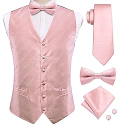 Hi-Tie Mens Suit Vest Bowtie Set Ties for Men V