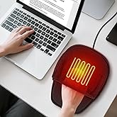 USB Heated Mouse Pad Hand Warmer, Heated Mouse Pad Hand Warmer for Desk Office, 3 Adjustable Temperatures & 2/4/8 Hours Timer Settings