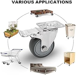 NERILEE Stainless Steel 3 Inch Caster Wheels with