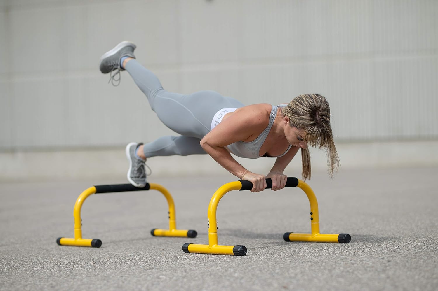 Lebert Fitness Parallettes Push Up Dip Stand, Yellow : Sports & Outdoors