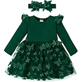 ZFZDRen 3-24M Infant Long Sleeve Bodysuit Dress Baby Romper Tutu Dresses Toddler Knit Tulle Skirt Birthday Outfits