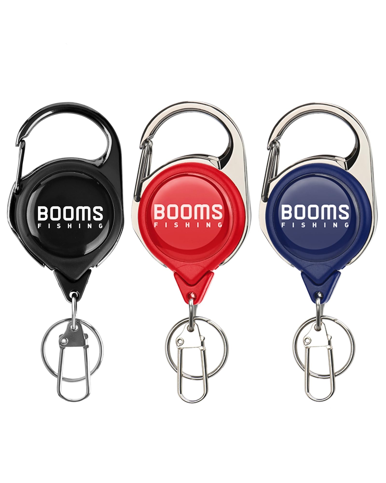 Booms Fishing RG1 Fly Fishing Zinger Retractor - Retractable Tether 3pcs Assorted Colors