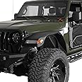 Hooke Road Gladiator JT 11.2" Wide Flat Fender Flares Using Original Turn Signal Lights for 2020-2025 Jeep Gladiator JT & 2018-2025 Wrangler JL 2/4 Doors - 2PCS Front Fenders