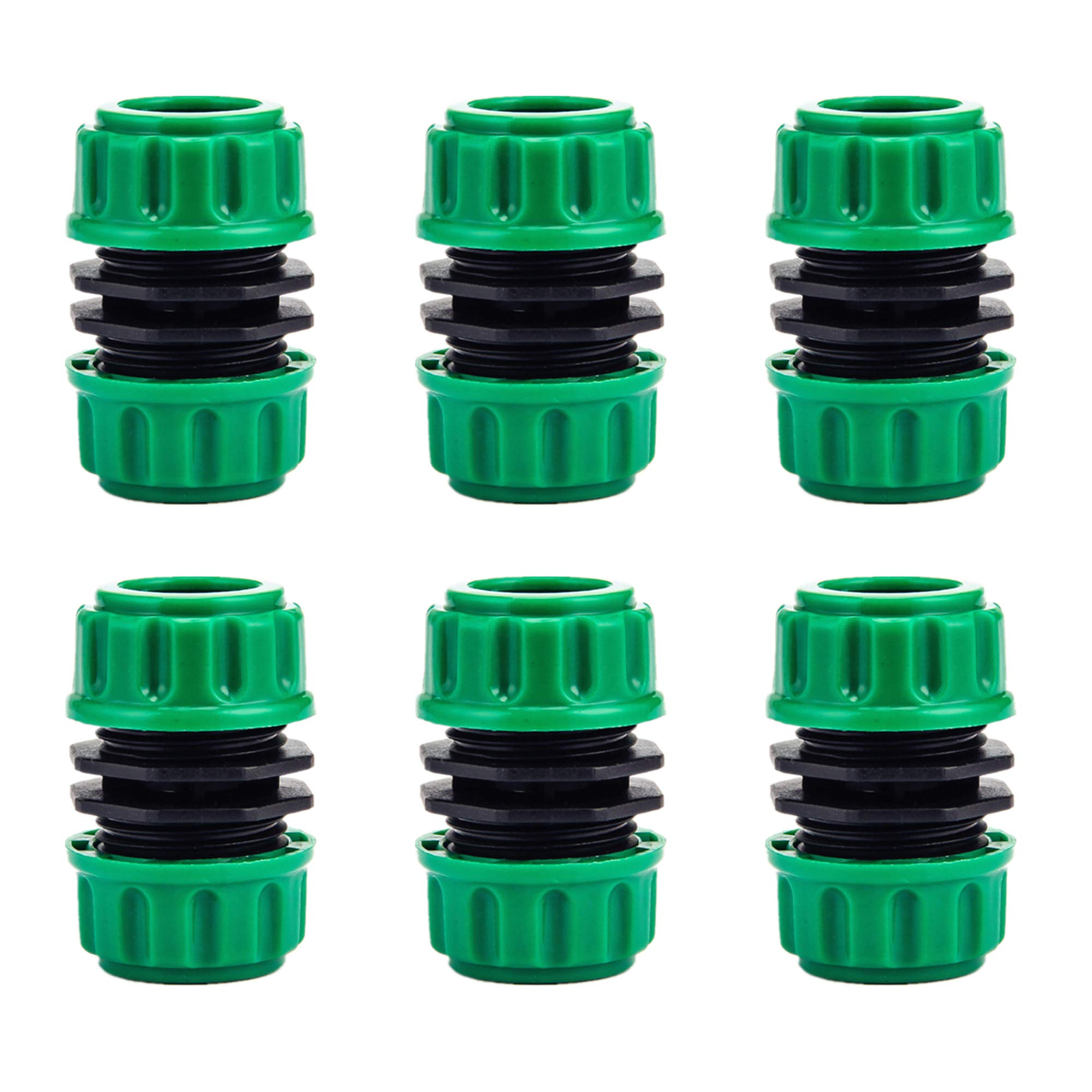 TOPWAYS 6 pack Hose Repair Connector, Quick Fix Extend Connector for 1/2" Graden Hose Pipe (Green)