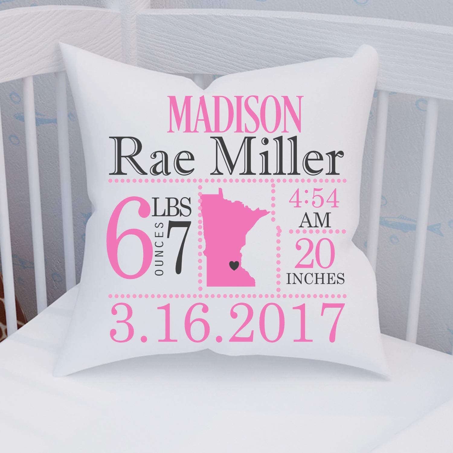 baby announcement pillow