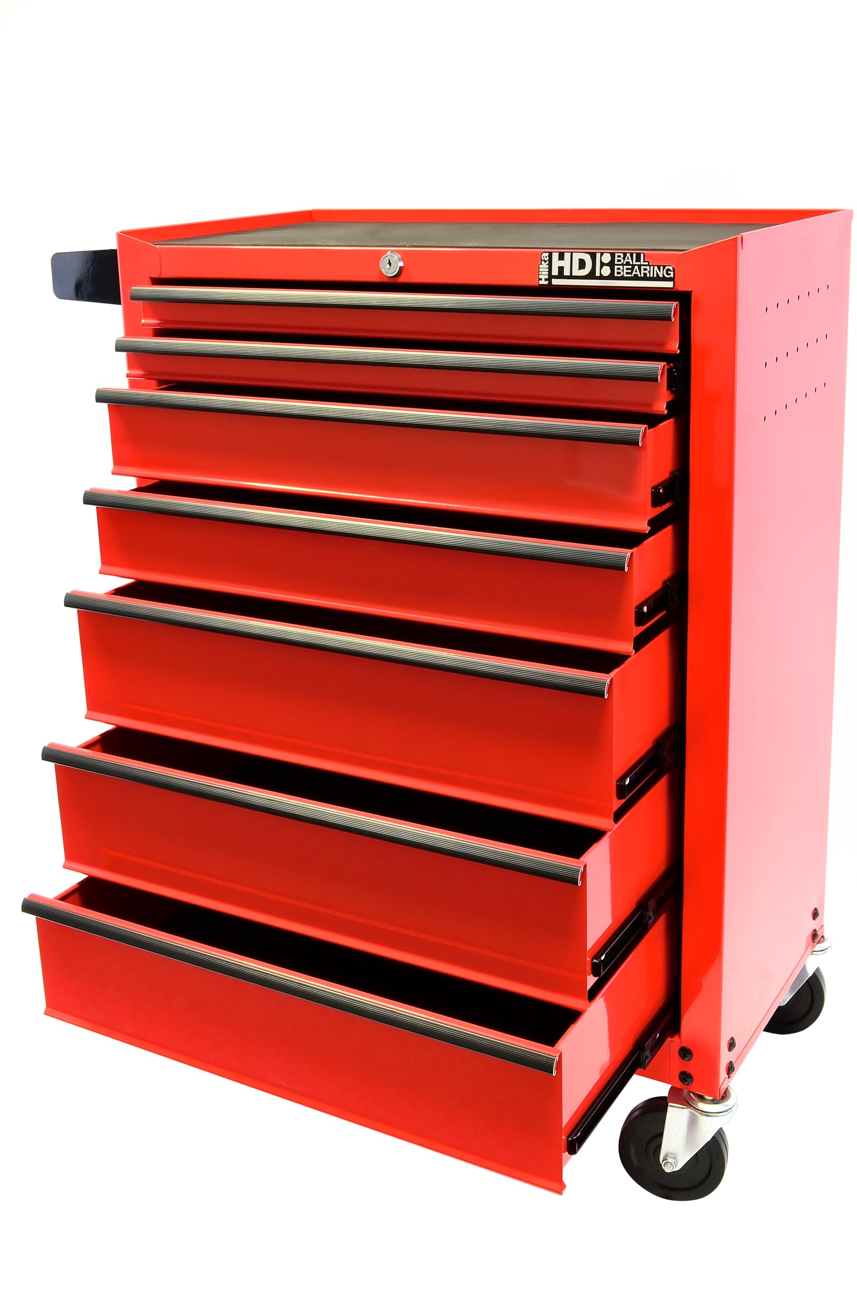 Hilka Heavy Duty 7 Drawer Trolley with Ball Bearing Slides, Red