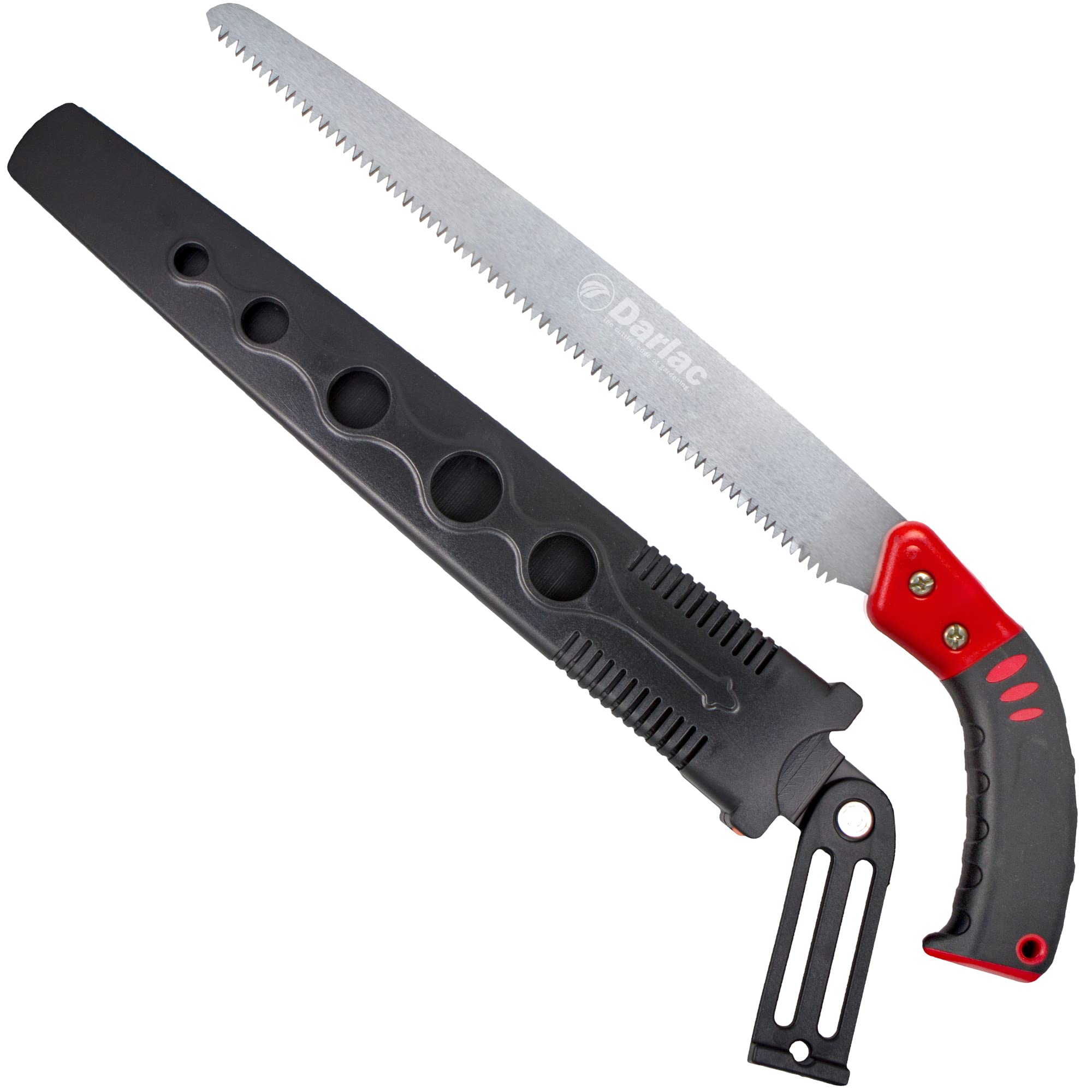 Darlac Sabre Tooth Tri–Edged Pruning Saw - Lightweight - Ideal for Pruning Fruit Trees - Easy Pull-Back Action - Non-Slip Grip - Razor Sharp Precision - Safety Cover Included - 100mm Cut Capacity