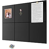 Yunihome Cork Board for Walls 36" x 24", 6 Pack Felt Bulletin Board Wall Tiles with 30 Push Pins for Home Kitchen School Offi