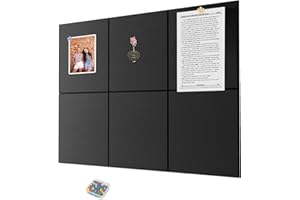 Yunihome Cork Board for Walls 36" x 24", 6 Pack Felt Bulletin Board Wall Tiles with 30 Push Pins for Home Kitchen School Offi