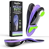 Work Boot Insoles for Standing All Day - Welnove 220 LBS Heavy Duty High Arch Support Orthotic Inserts for Plantar Fasciitis,Flat Feet,Foot Pain,Anti Fatigue Work Orthotic Insoles for Men Women,S