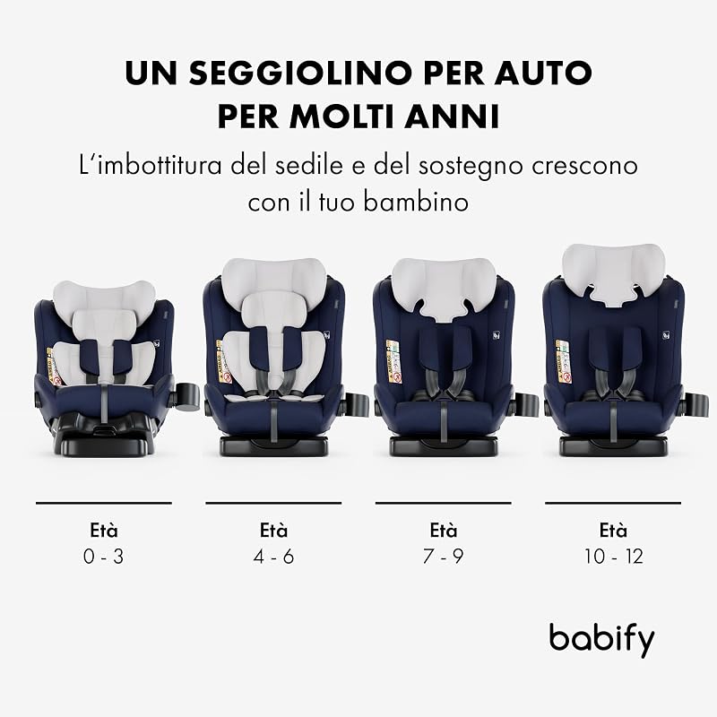 Seggiolino Auto, Seggiolone Auto per Bambini da 40 a 150 cm, Seduta Auto Bimbi 3 in 1 Regolabile e Reclinabile, Seggiolino Auto Portatile, Resistente, Sicuro, Seggiolino Neonati Confortevole