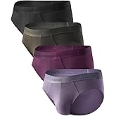 DAVID ARCHY Men's Briefs Modal No Fly Underwear Support Pouch Soft Comfort Briefs for Men 4 Pack