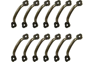 Bivethoi 12 Pcs Barn Door Handles, Metal Door Handle Bronze, Gate Pull Handle for Outdoor Garage Fence, Indoor Drawer Closet.