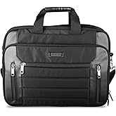 Kenneth Cole Reaction Keystone 1680d Polyester Dual Compartment 17" Laptop Business Portfolio, Black