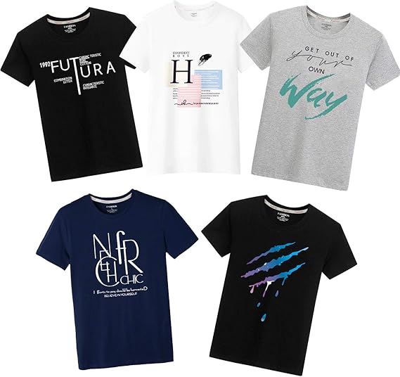 Amazon Tシャツメンズ 半袖 インナーシャツ 綿100 5点セット 丸襟プリント 肌着 柔らかい 快適 抗菌防臭 カジュアルトップス メンズ 服 春夏秋に対応 Tシャツ カットソー 通販