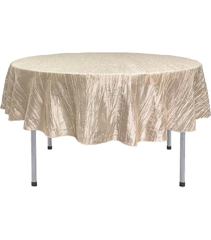 BalsaCircle 108-Inch Ivory Round Satin Tablecloth - Wrinkle Resistant, For Wedding, Party, Dining Events - View #11