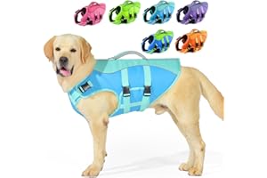 PETDSH Dog Life Jacket Small, High Flotation Dog Life Vest for Swimming Boating, Reflective Puppy Lifejacket with Superior Buoyancy and Rescue Handle, Adjustable Safety Dogs Floating Vests