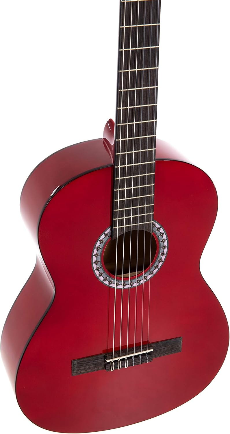 GEWA classical guitar, Basic guitar, basswood body, pakkawood fingerboard, chrome-plated machine heads, 4/4 red - Image 5