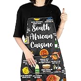 VAMSII South Africa Lover Gift South African Cuisine Apron With Pockets South African Kitchen Gift
