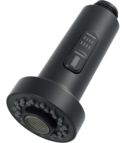 Beati Kitchen Faucet Sprayer Head Replacement – Pull-Out 2-Function Nozzle, G1/2 Connection, Matte Black, ABS Plastic, 1.8 GPM, Universal Fit