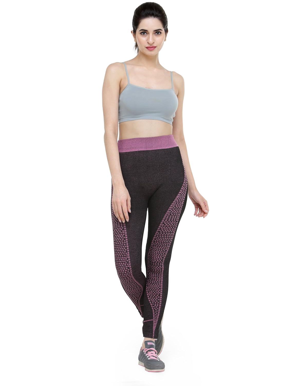 camey women's cotton stretchable tights (black, free size)