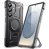 SUPCASE for Galaxy S25 FE Case with Stand (Unicorn Beetle Grip), [Compatible with MagSafe] [Military-Grade Protection] Heavy Duty Magnetic Phone Case for S25 FE 6.7 Inch, Black