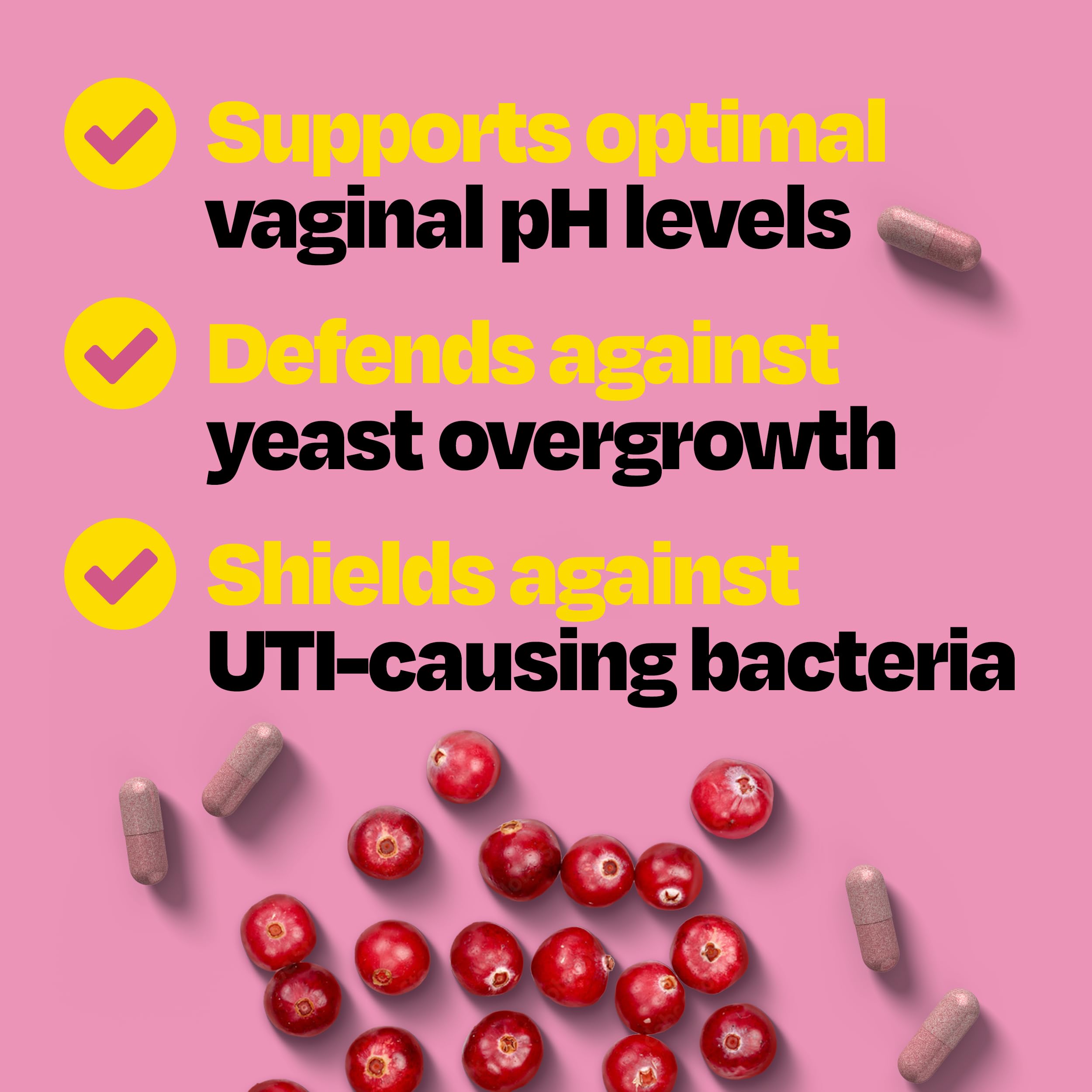 Cystex 3-in-1 Urinary Tract Probiotic for Women – Fast-Acting UTI & Yeast Infection Support with Prebiotics, Probiotics & Cranberry – Supports Vaginal pH & Flora Balance, (30 Capsules)