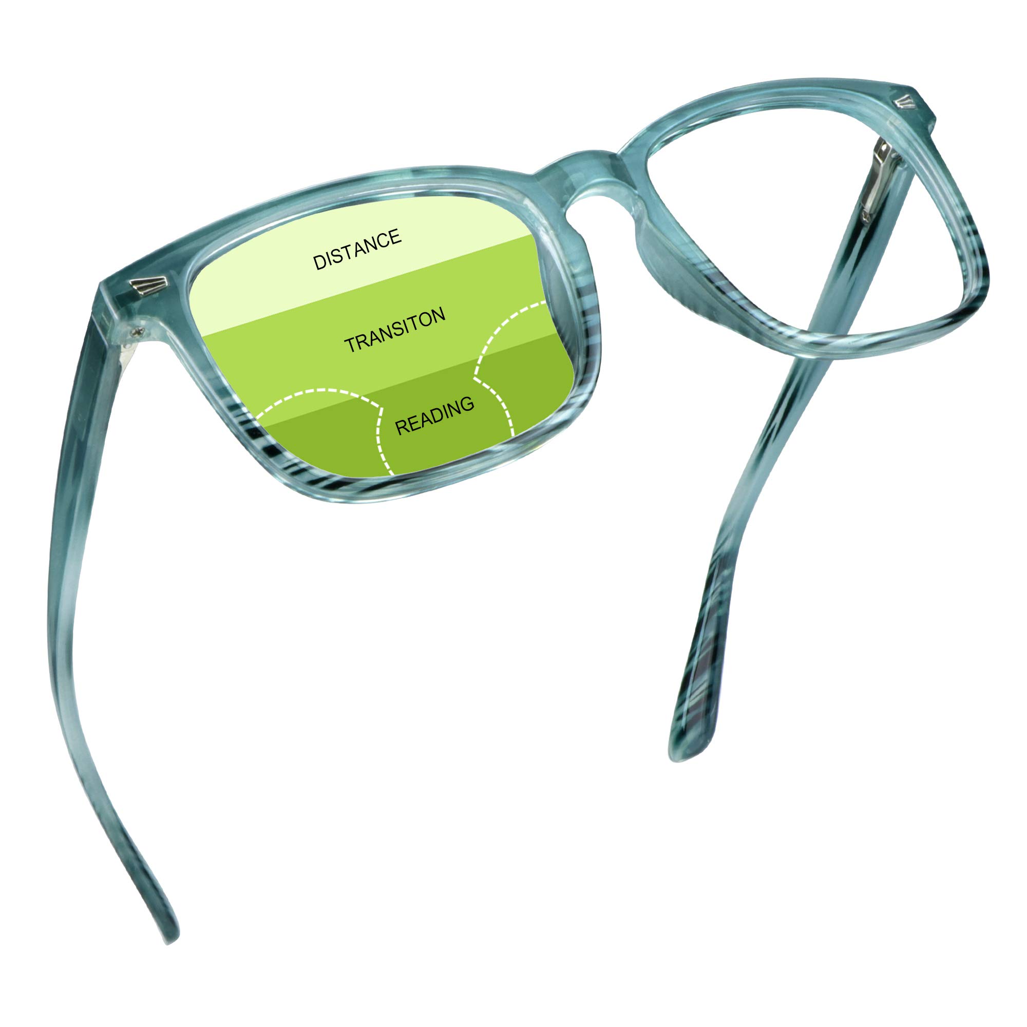 Photo 1 of YEIN Progressive Multifocus Reading Glasses, Spring Hinge Blue Light Blocking Glasses for Women Men, No Line Multifocal Readers with Clear Lenses (+0.00/+2.25 magnification)
