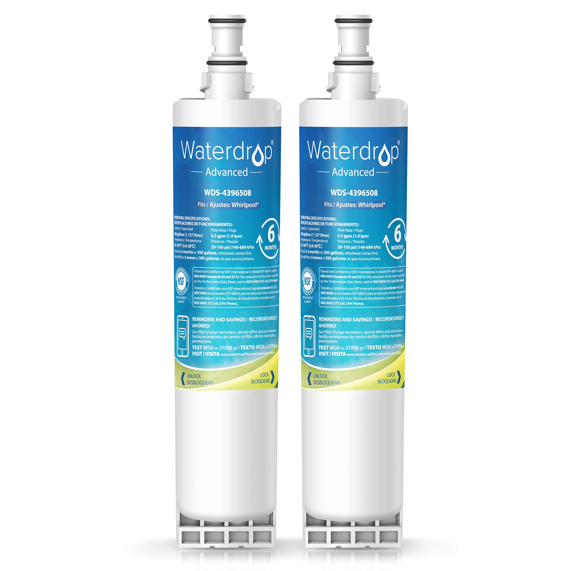 Waterdrop 4396508 NSF 53&42 Certified Refrigerator Water Filter