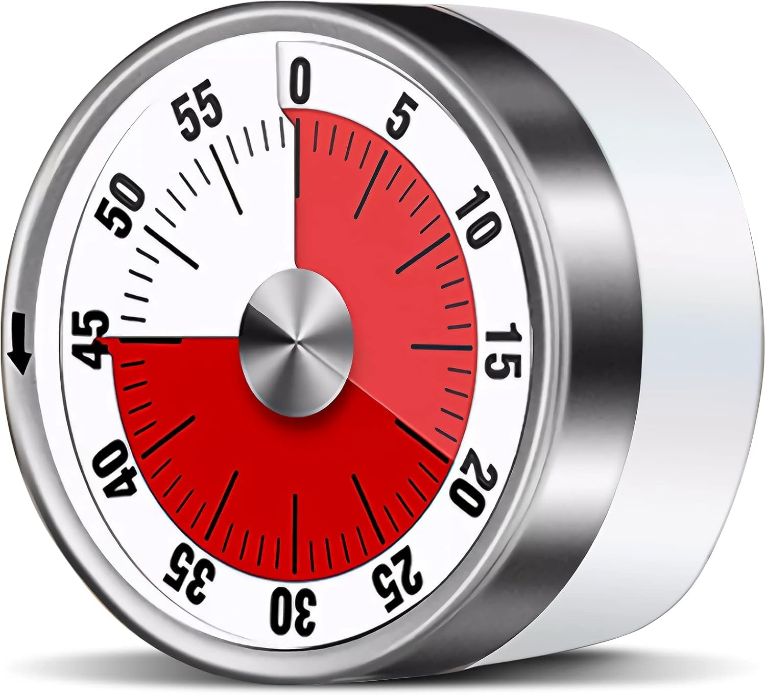 Photo 1 of Visual Kitchen Timer for Cooking and Kids with Loud Alarm, Classroom Timers for Desk, No Batteries Required, Mechanical Desk Timer, Magnetic Egg Timer for Study, Chef Clock, Stainless Steel, Countdown
