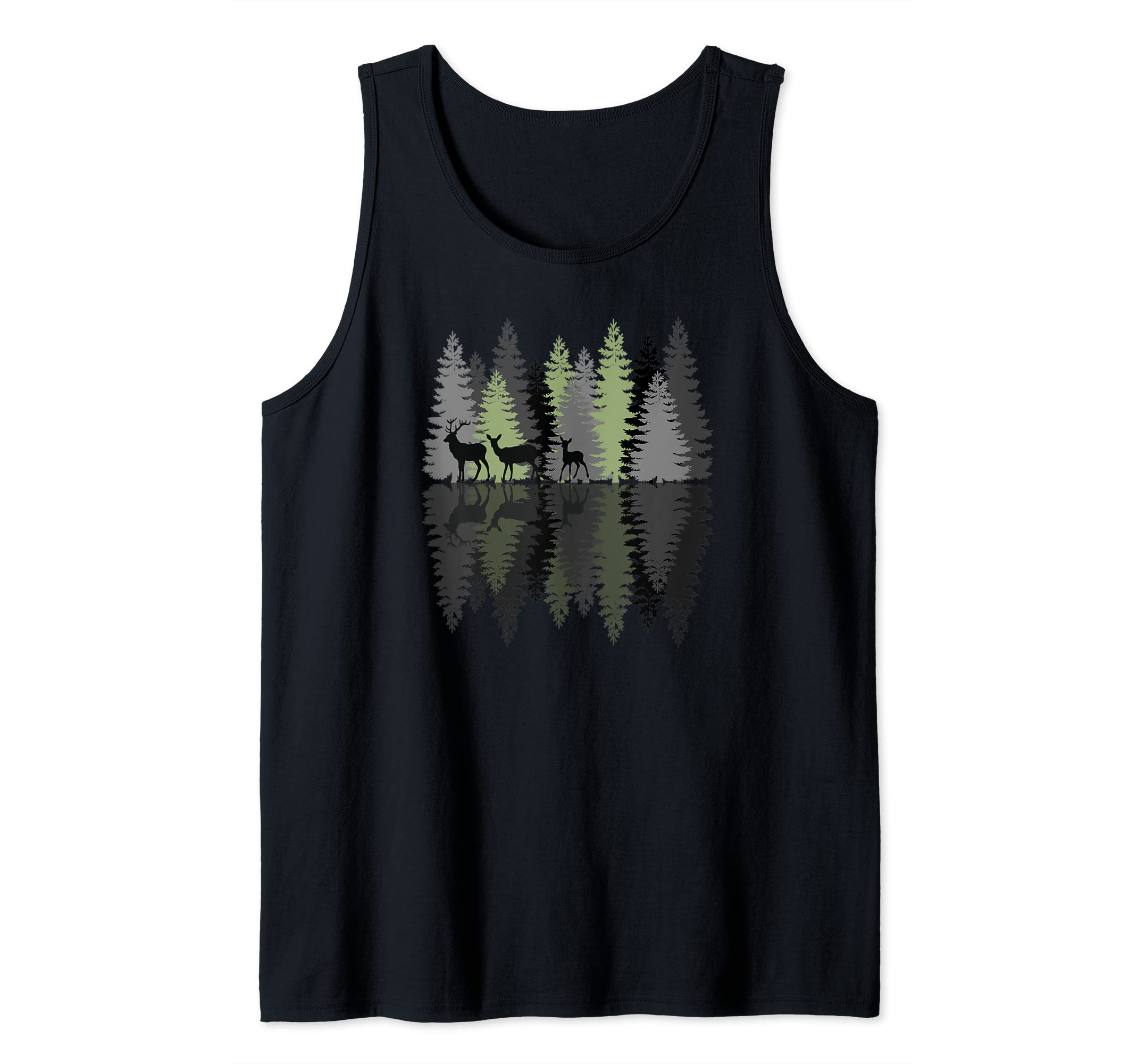 Deer Buck Doe Fawn Wilderness Trees Hunting Camping Hiking Tank Top