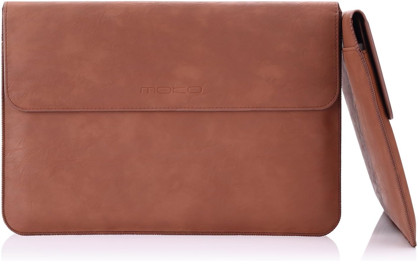 MoKo 10-11 Inch Tablet Sleeve Case Fits iPad Pro 11 2020/2018, iPad 10.2 2019, iPad Air 3 10.5", iPad Pro 10.5, Galaxy Tab 10.5, Surface Go, PU Leather Case Bag with Document Pocket - Brown