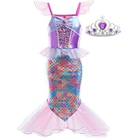 Amazon.com: Dressy Daisy Girls' Princess Mermaid Fairy Tales Costume  Cosplay Fancy Dress Party Outfit Size 2T Purple : Clothing, Shoes & Jewelry