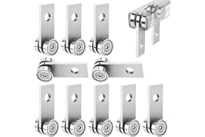 WIMART 304 Stainless Steel 2-Wheel Trolley Assembly Rollers, 2 Bearings Strut Channel Trolley Hardware, Stable Strut Roller Trolley for 1-5/8" Wide and All 1-5/8" or Taller Strut Channel (Pack of 10)