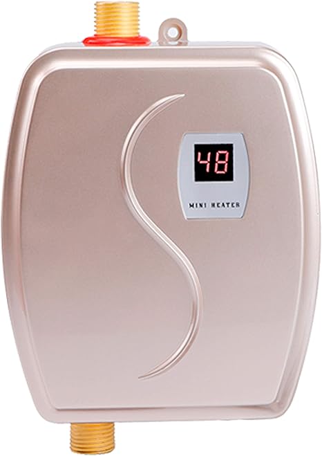 Amazon Com Tankless Electric Water Heater 110v 3000w Mini Instant Thermostatic Hot Water Heater For Bathroom Kitchen Washing Faucet Sin Gold Home Kitchen