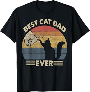 Cat Shirt Men Best Cat Dad Ever Funny Cat Lover Gift T-Shirt