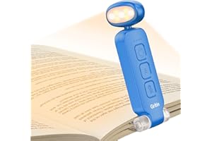 Gritin Reading Light, Rechargeable Book Light for Reading in Bed with Memory Function-Mini Portable,Eye Caring 3 Color Temperatures,Dimmable Brightness,Long Lasting Light Book Lover-PorcelainBlue