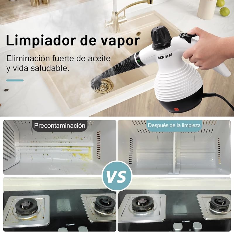 Limpador a vapor com 10 acessórios