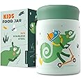 Bentoheaven Kids Food Jar (10oz) - Vacuum Insulated Food Container - Premium Double Wall Stainless Steel - Easy to Open - Keeps Soup & Food Hot/Cold - Lunch Box Thermos for Hot Food Kids (Green)