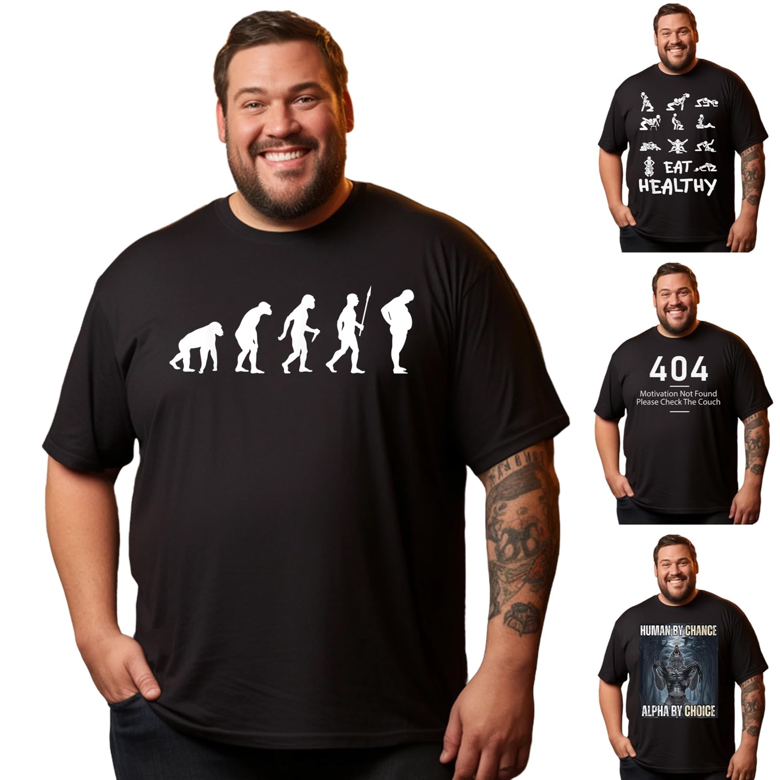 Big and Tall Men T Shirts Graphic Tee Shirt Casual