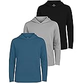 Real Essentials 3 Pack: Boys Hoodies – Youth Mesh Long Sleeve Sweatshirts with Pocket for Kids & Teens