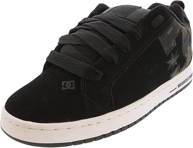 dc court graffik all black skate shoes