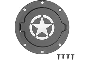 Hooke Road TJ Fuel Door Cover Gas Tank Cap Filler Compatible with Jeep TJ Wrangler 1997-2006
