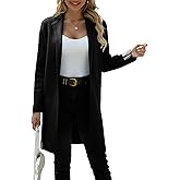 CHICASIMIR Women's Open Front Cardigan Sweater Slim Fit Casual Knit Lapel Coatigan Coat