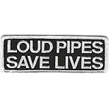 Hot Leathers Loud Pipes Save Lives Patch (4" Width x 2" Height)