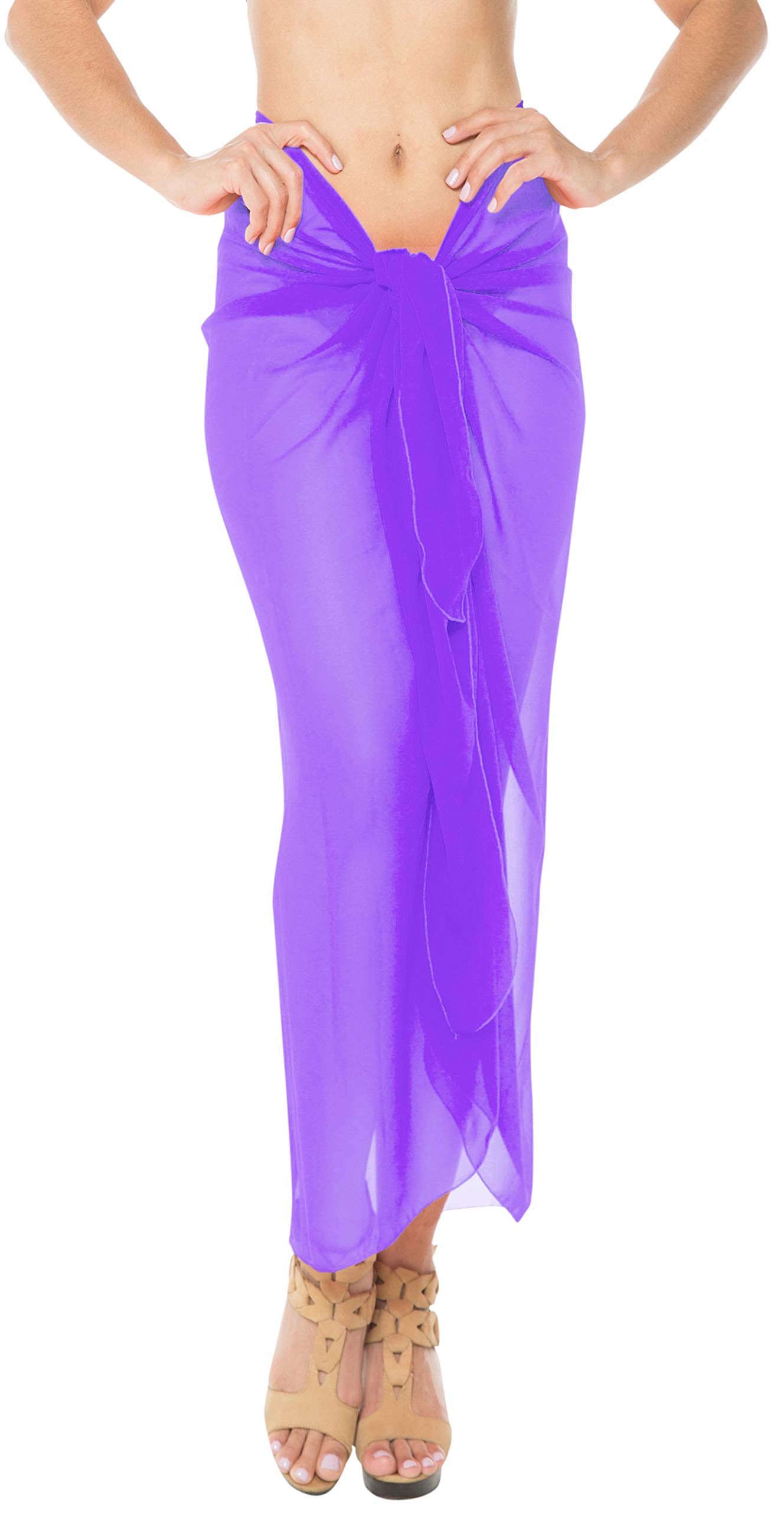 LA LEELA Women's Beach Cover Up Bikini Sarong Swimsuit Wrap Skirts Full