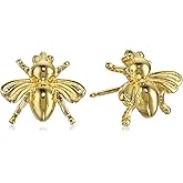 Amazon Collection Sterling Silver Bumblebee Stud Earrings