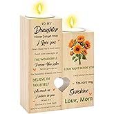 Daughter Birthday Gifts for Daughters Adult - Sunflower Daughter Gifts from Mom Dad Candle Holder Candlestick Funny Christmas Graduation Valentine's Day for Daughters
